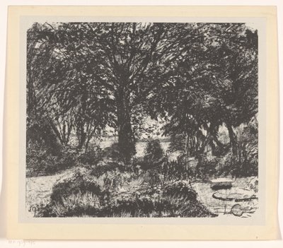 Hage med stort tre av Carel Adolph Lion Cachet