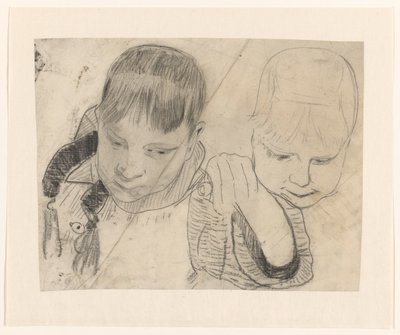 To barn, sett forfra av Carel Adolph Lion Cachet