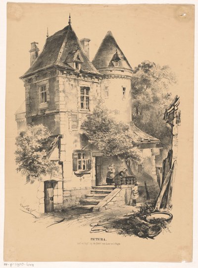 Tjenesteinngang til et slott eller hus Pictura (serietittel på objekt) av Carel Christiaan Antony Last