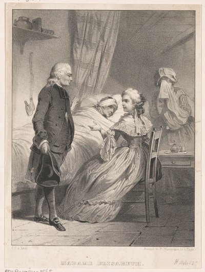 Elisabeth av Frankrike ved sengen til en syk person av Carel Christiaan Antony Last