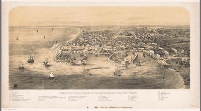 Odessa havn Fugleperspektiv av Odessa med havner og festningsverk (tittel på objekt) av Carel Christiaan Antony Last