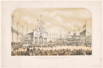 Kong Willem III legger den første steinen foran monumentet til minne om frigjøringen fra franskmennene Nedleggingen av grunnsteinen i Haag for monumentet til minne om nederlendere som ristet av seg det franske åket (tittel på objekt) av Carel Christiaan Antony Last