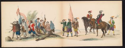 Masquerade of the Leiden Students, 1850 (Tavle 12) Intogt av Frederik Hendrik i 