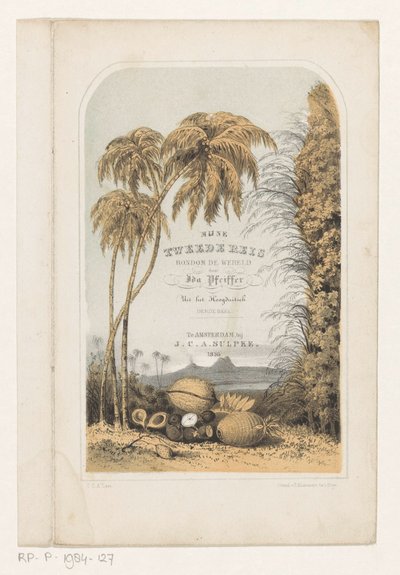 Tropisk landskap Tittelside for: Ida Pfeiffer, My Second Voyage Around the World, 1856 av Carel Christiaan Antony Last