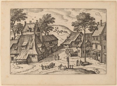 Village Square med helligdom av Carel Collaert