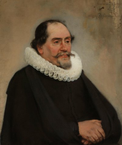 Portrett av Abraham de Potter, Amsterdams silkehandler Abraham de Potter (1592-1650). Silkeforhandler i Amsterdam av Carel Fabritius