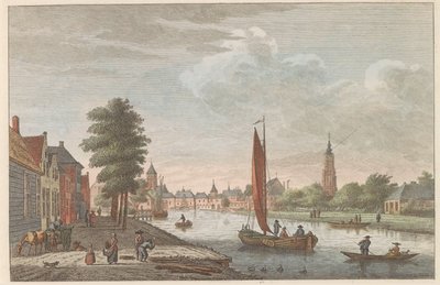 Utsikt over Amersfoort, ca 1790 Delft van de Vaart utstilt / Delft prize du Cote de la riviere dit le Schie (tittel på objekt) av Carel Frederik Bendorp (I)