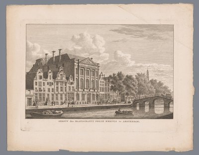 Utsikt over Felix Meritis i Amsterdam Bygging av samfunnet Felix Meritis i Amsterdam (tittel på objekt) av Carel Frederik Bendorp (I)