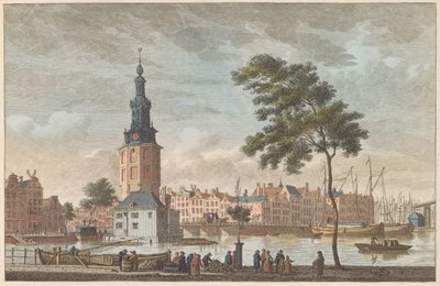 Montelbaanstoren i Amsterdam, ca. 1790 Mont-Albans Tower i Amsterdam / Tour du Mont Alban à Amsterdam (tittel på objekt) av Carel Frederik Bendorp (I)