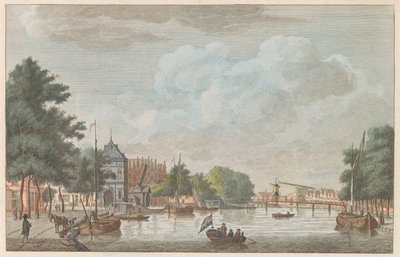 Spaarne i Haarlem, ca. 1790 Het Binnen Spaarne i Haarlem / Riviere dette reserveinteriøret i Haarlem (tittel på objekt) av Carel Frederik Bendorp (I)