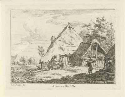 Vogn for en gård Te Eext i Drenthe (tittel på objekt) Landskap (1–6) (serietittel) av Carel Lodewijk Hansen