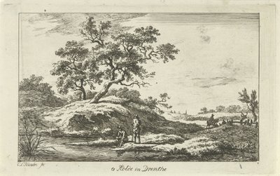 Waterfront reisende Te Rolde i Drenthe (tittel på objekt) Landskap (a-f) (serietittel) av Carel Lodewijk Hansen