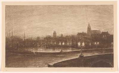 Bro i Rotterdam om natten av Carel Nicolaas Storm van 