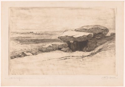Dolmen av Rondossec på kysten ved Plouharnel av Carel Nicolaas Storm van 