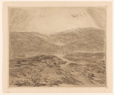 Sanddynelandskap med solstråler av Carel Nicolaas Storm van 