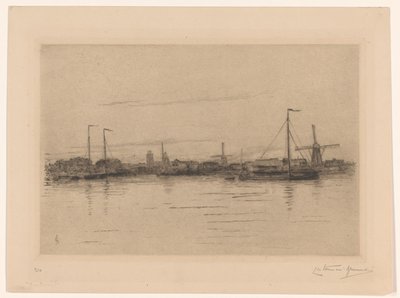 Utsikt over Dordrecht av Carel Nicolaas Storm van 