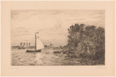 Utsikt over Vecht nær Weesp La Vecht près Weesp (original tittel) av Carel Nicolaas Storm van 