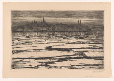 Istapper på Rhinen (original tittel på objekt) av Carel Nicolaas Storm van 