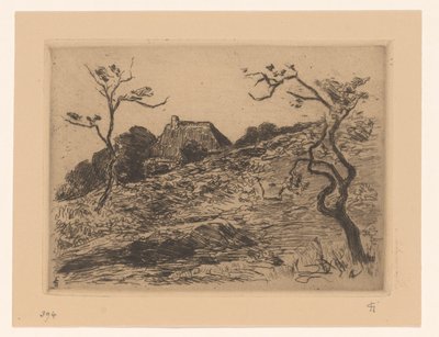 Hus bak en høyde nær Materborn av Carel Nicolaas Storm van 