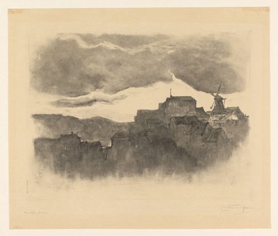 By med en mølle på en høyde av Carel Nicolaas Storm van 