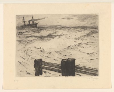 Dampskip til sjøs av Carel Nicolaas Storm van 