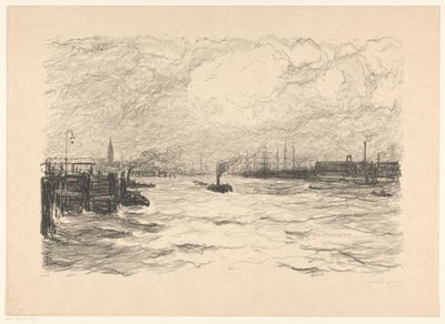 Taubåt i havnen i Hamburg av Carel Nicolaas Storm van 