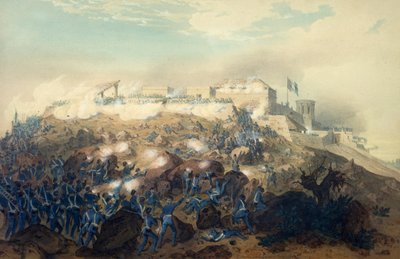 Amerikanske troppers storming av Chapultepec Castle, 14. september av Carl (after) Nebel