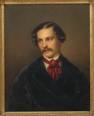 Portrett av dramatikeren og komponisten Alexander Baumann 1814-1857, ca 1845. av Carl Adolph Wangberg