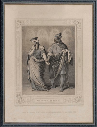 Nibelungenlied. Gunther og Brunhild, 1860. av Carl Arnold Gonzenbach