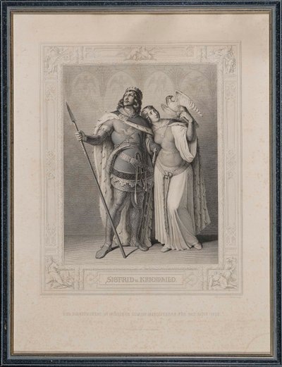 Nibelungenlied. Siegfried og Kriemhild, 1860. av Carl Arnold Gonzenbach
