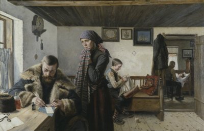 The Doctor Calls, ca. 1900 (olje på lerret) av Carl Aspelin