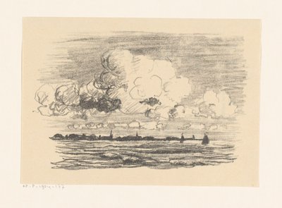 Skyer over vann av Carl August Breitenstein