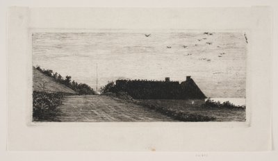 Hus ved stranden. Sommernatt av Carl Bloch