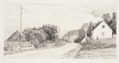 Landeveien mellom husene av Carl Bloch