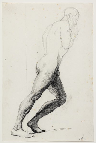 Studie for Samsons ben til museets bilde "Samson blant filistrene" (kms830) av Carl Bloch
