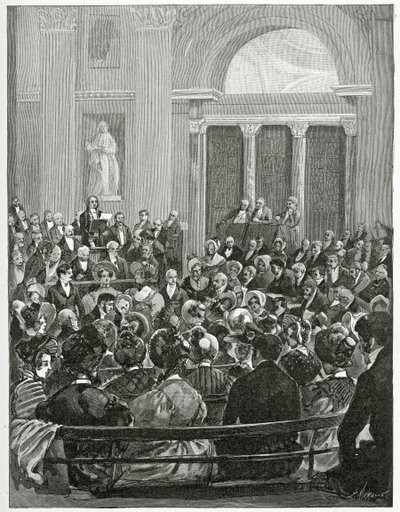 Mottakstale av Victor Hugo, 1800-tallet (bw-gravering) av Carl Christian Vogel von Vogelstein