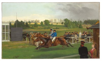 The Finish, Hoppegarten, Berlin, 15. juni 1873, 1874 av Carl Constantin Steffeck