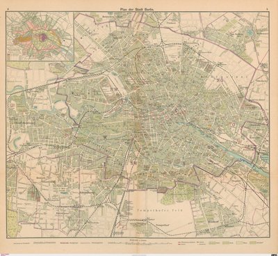 Plan over byen Berlin av Carl Diercke