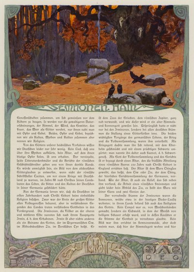 Grove of Fetters of the Semnones (farge litho) av Carl Emil Doepler