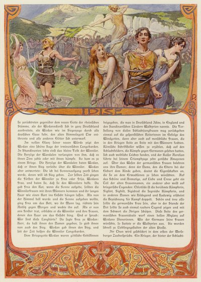 Idis , germansk gudinne (farge litho) av Carl Emil Doepler