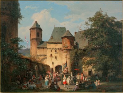 Festivalscene i forgården til et slott av Carl Engel von Rabenau