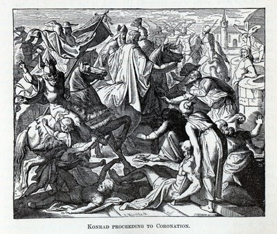 Konrad fortsetter til kroning, 1882 av Carl Ferdinand Obermann
