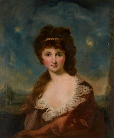 Portrait of a Lady Said To Be Harriet Rochfort (1758-1854) Ifølge Label on Reverse (olje på lerret) av Carl Frederick von Breda