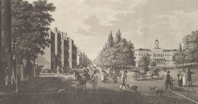 Broadway og rådhus i New York Broadway og rådhus i New York, 1824. av Carl Fredrik Akrell