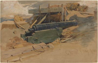 Kanon ved et bolverk av Carl Friedrich Heinrich Werner