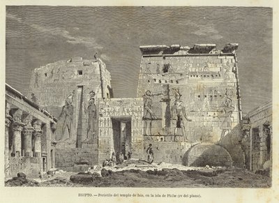 Egypt - Kolonnaden til Isis-tempelet på Philae Island av Carl Friedrich Heinrich Werner