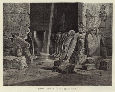 Egypt - Interiør av tempelet til Opet i Karnak av Carl Friedrich Heinrich Werner
