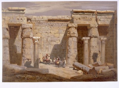 Van Medinets tempel, Theben, 1874 av Carl Friedrich Heinrich Werner