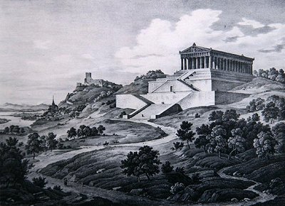 The Walhalla (litho) av Carl Friedrich Heinzmann