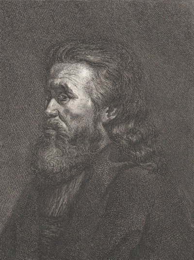 Portrett av en gammel mann med skjegg, ca. 1767-1807. av Carl Gottlieb Rasp